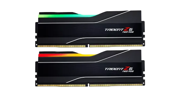 Picture of 64 GB RAM, DDR5-6000 MHz, (32 GB x 2) kit, G.SKILL Trident Z5 Neo RGB AMD EXPO & Intel XMP, Black