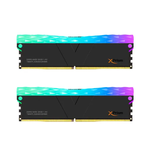 Picture of 64 GB RAM, DDR5-6400 MHz, (32 GB x 2) kit, v-color Manta Xprism RGB, Black