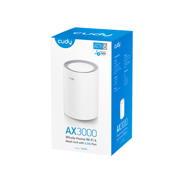 Picture of cudy AX3000 2.5G Mesh Wi-Fi 6 System, M3000 1-pack