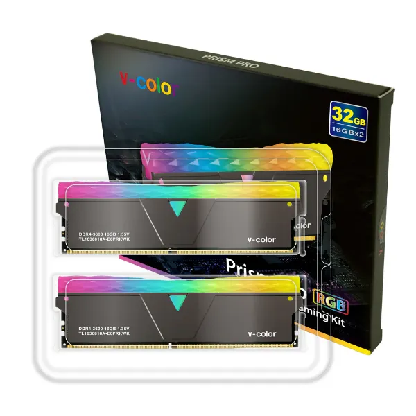 Picture of 16 GB RAM, DDR4-3600 MHz, (8 GB x 2) kit,  v-color PrismPro RGB