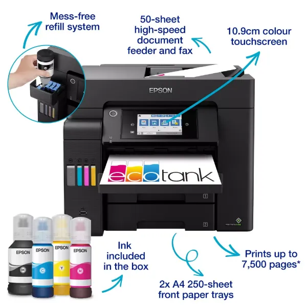 Picture of Epson EcoTank L6550 A4 Multifunction Wi-Fi Ink Tank Printer with Fax