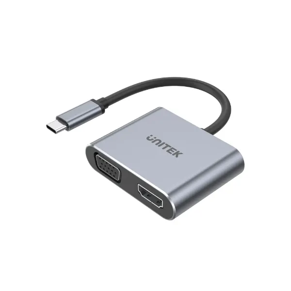 Picture of UNITEK 4K 60Hz USB-C to HDMI 2.0 and VGA Adapter with MST Dual Monitor, V1126A